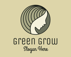 Green Woman Profile logo design