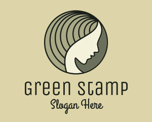 Green Woman Profile logo design