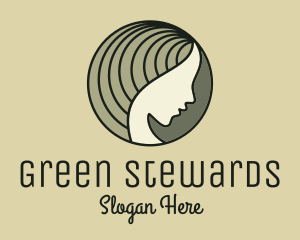 Green Woman Profile logo design