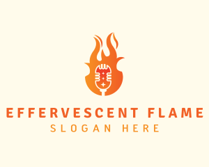 Flaming Mic Studio logo design