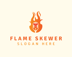 Flaming Mic Studio logo design