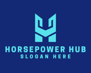 Gaming Tower Letter H logo design