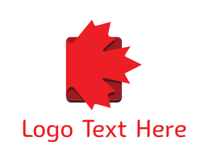 Oak - Red Maple Leaf Book logo design