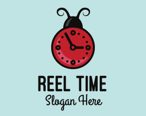 Ladybird Beetle Clock logo design