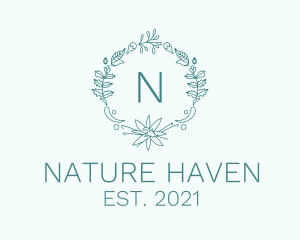 Natural Beauty Wreath logo design