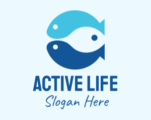 Blue Ocean Fish Logo