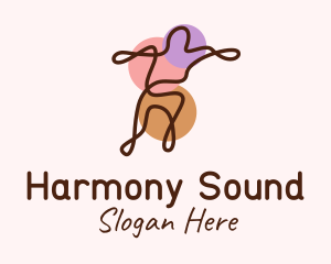 Dancing Human Monoline Logo