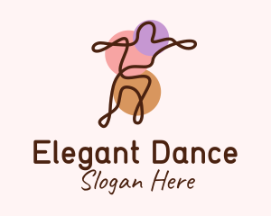 Dancing Human Monoline logo design