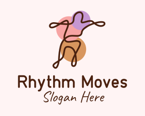 Dancing Human Monoline logo