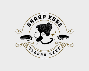 Haircut Barbershop Razor logo design