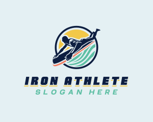 Athletic Surfer Bodyboarding logo design