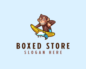 Wave Surfer Monkey logo design