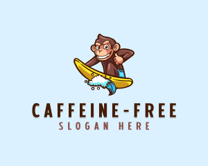 Wave Surfer Monkey logo design