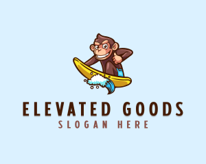 Wave Surfer Monkey logo design