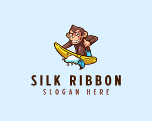 Wave Surfer Monkey logo design