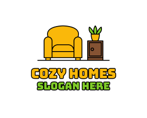 Cozy Armchair Interior logo design
