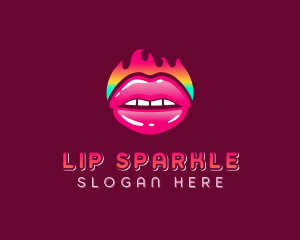 Sexy Lips Fire logo design