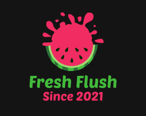 Watermelon Slice Splash logo design