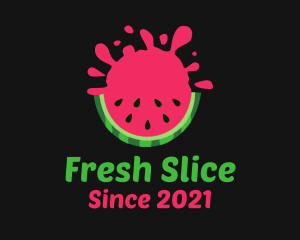 Watermelon Slice Splash logo design