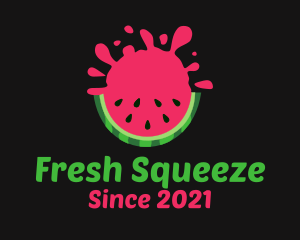 Watermelon Slice Splash logo design