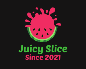 Watermelon Slice Splash logo design
