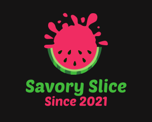 Watermelon Slice Splash logo design