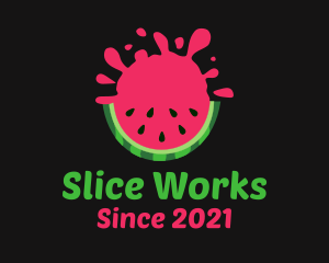 Watermelon Slice Splash logo design