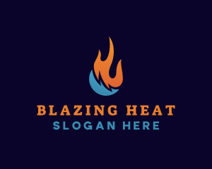 Water Fire Hvac Element logo design