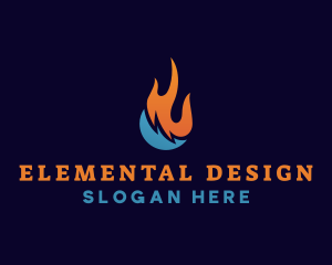 Water Fire Hvac Element logo design