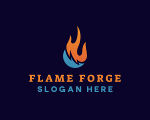 Water Fire Hvac Element logo design