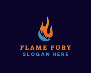 Water Fire Hvac Element logo design