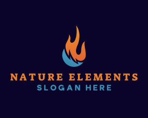 Water Fire Hvac Element logo design