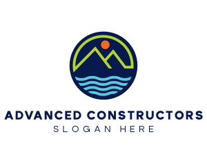 Mountain Coastal River logo design