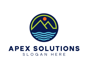 Mountain Coastal River logo design