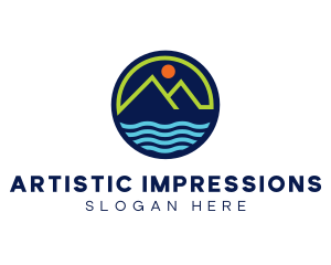 Mountain Coastal River logo design