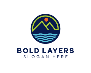 Mountain Coastal River logo design