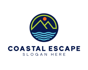 Mountain Coastal River logo design