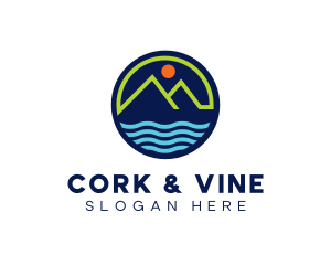 Mountain Coastal River logo design