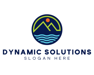 Mountain Coastal River logo design