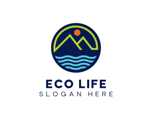 Mountain Coastal River logo design