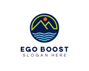 Mountain Coastal River logo design