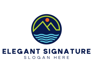 Mountain Coastal River logo design