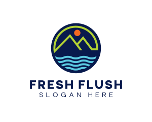 Mountain Coastal River logo design