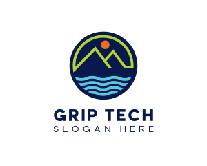 Mountain Coastal River logo design