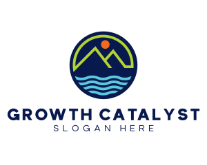 Mountain Coastal River logo design