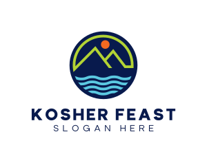 Mountain Coastal River logo design