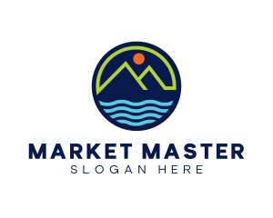 Mountain Coastal River logo design