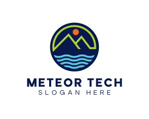 Mountain Coastal River logo design