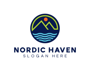 Mountain Coastal River logo design