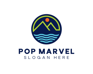 Mountain Coastal River logo design